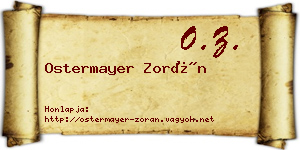 Ostermayer Zorán névjegykártya